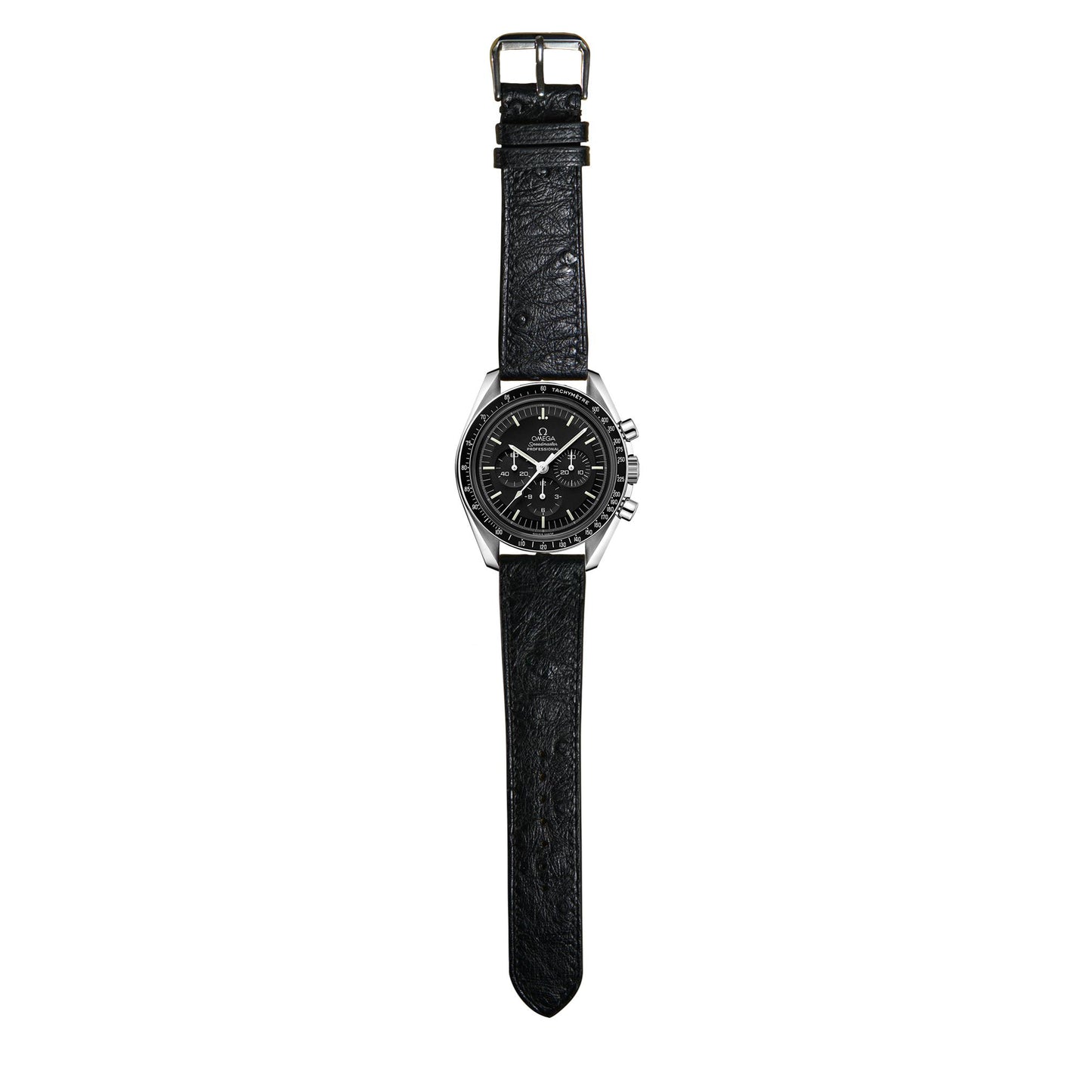 Ostrich Leather Watch Strap - Black