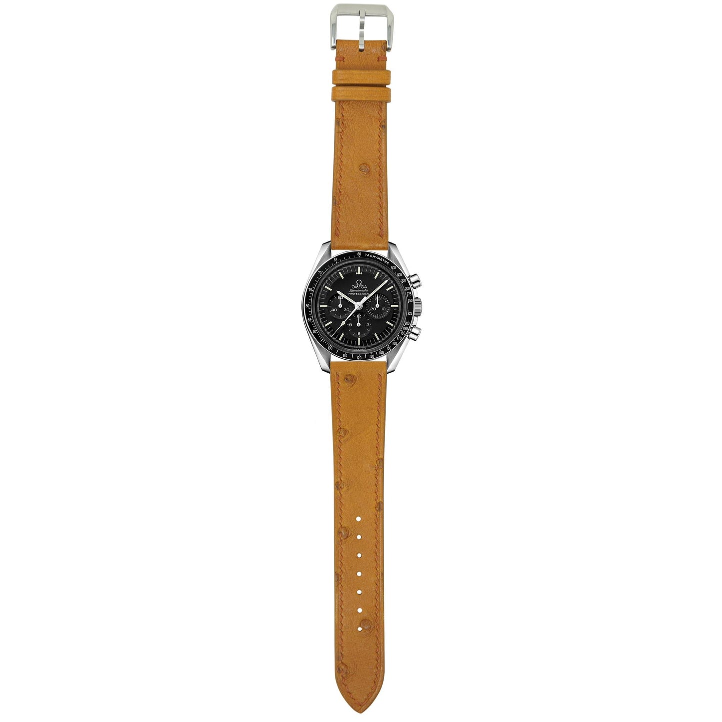 Ostrich Leather Watch Strap - Brown