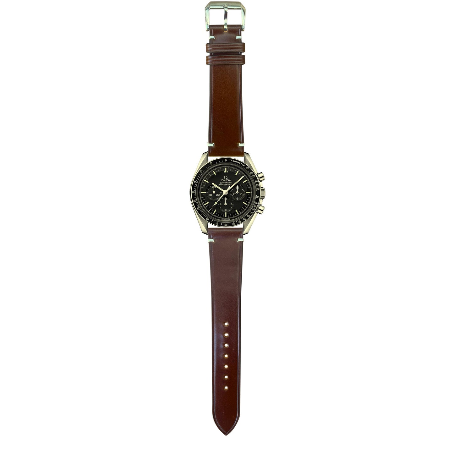 Shell Cordovan Leather Watch Strap - Cognac