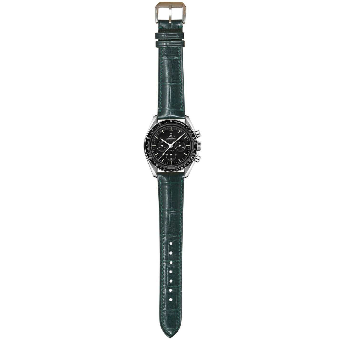Crocodile Leather Watch Strap - Dark Green