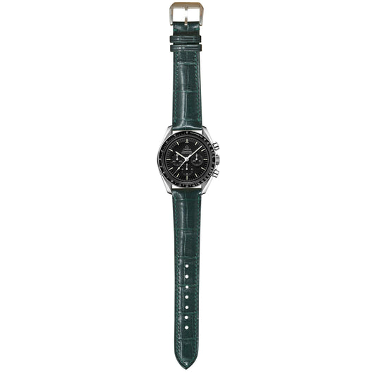 Crocodile Leather Watch Strap - Dark Green