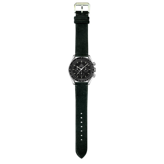 Suede Leather Watch Strap - Black
