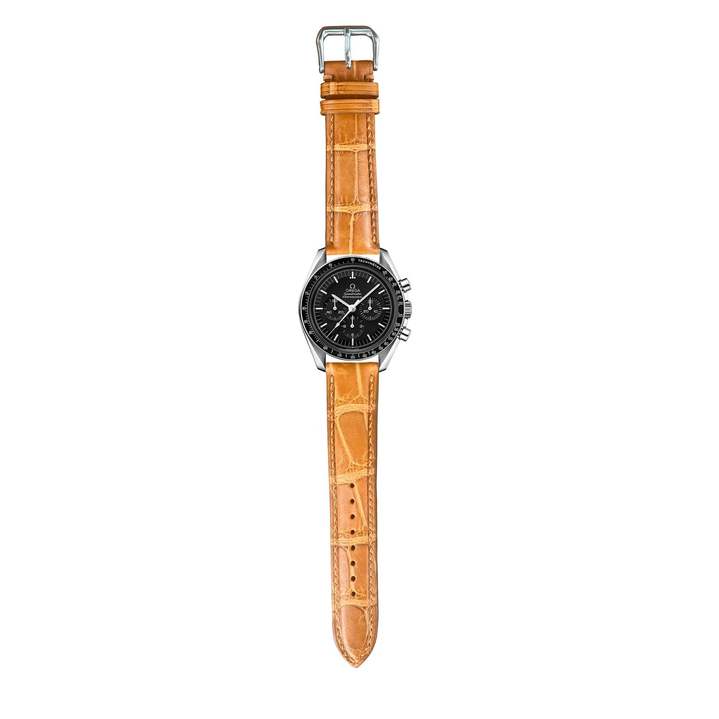 Crocodile Leather Watch Strap - Light Brown