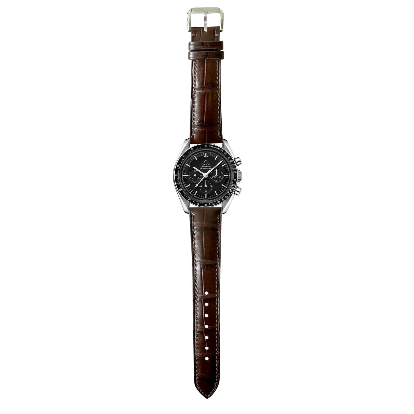 Crocodile Leather Watch Strap - Brown
