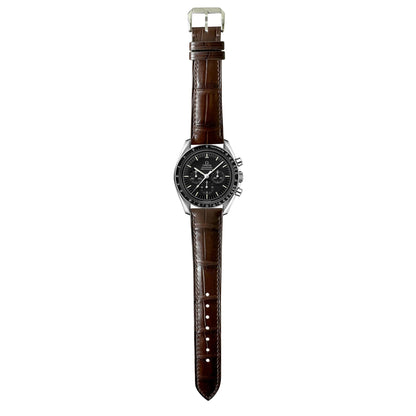 Crocodile Leather Watch Strap - Brown