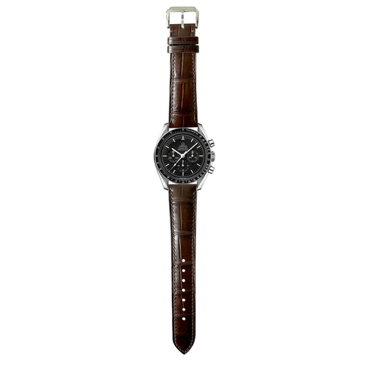 Crocodile Leather Watch Strap - Brown