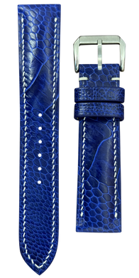 ostrich watch strap - blue