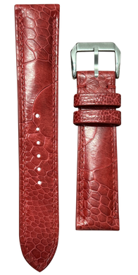 ostrich watch strap - red