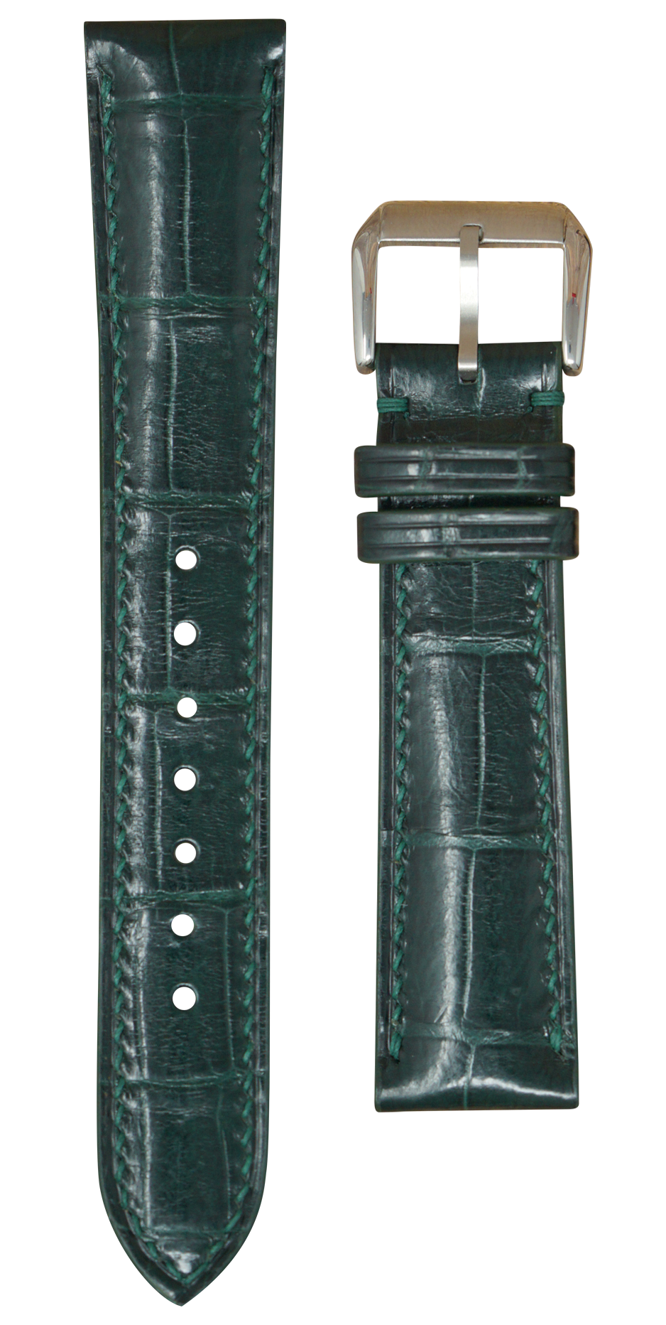 Crocodile Leather Watch Strap - Dark Green