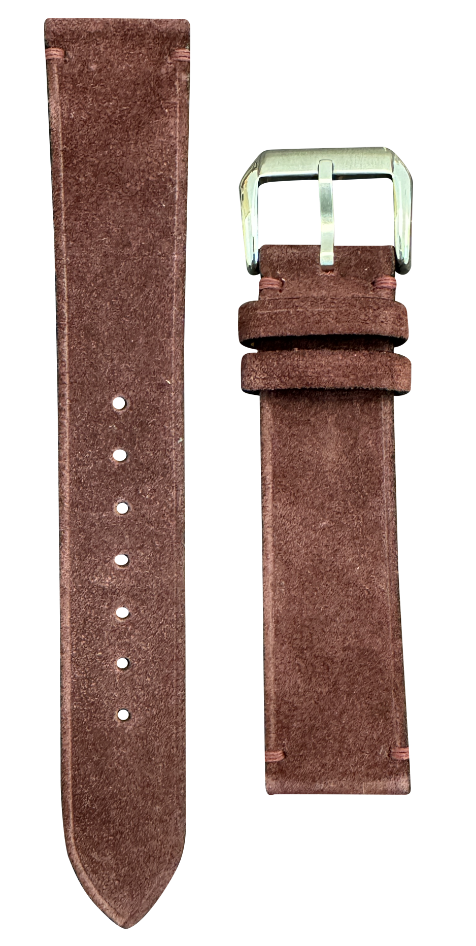 Suede Leather Watch Strap - Maroon