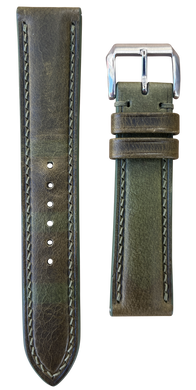 Badalassi Wax Leather Watch Strap - Olive Green