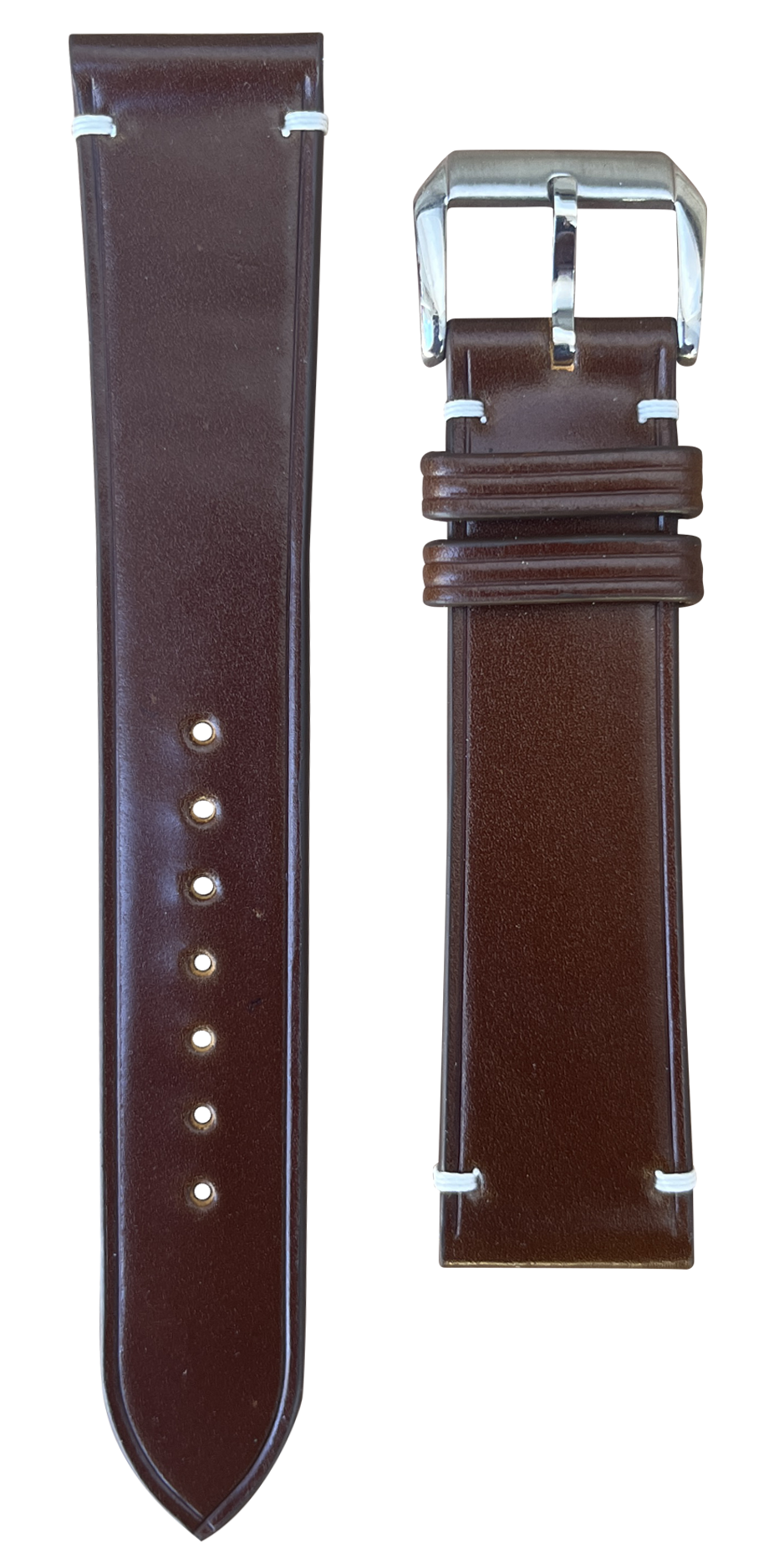 Shell Cordovan Leather Watch Strap - Cognac