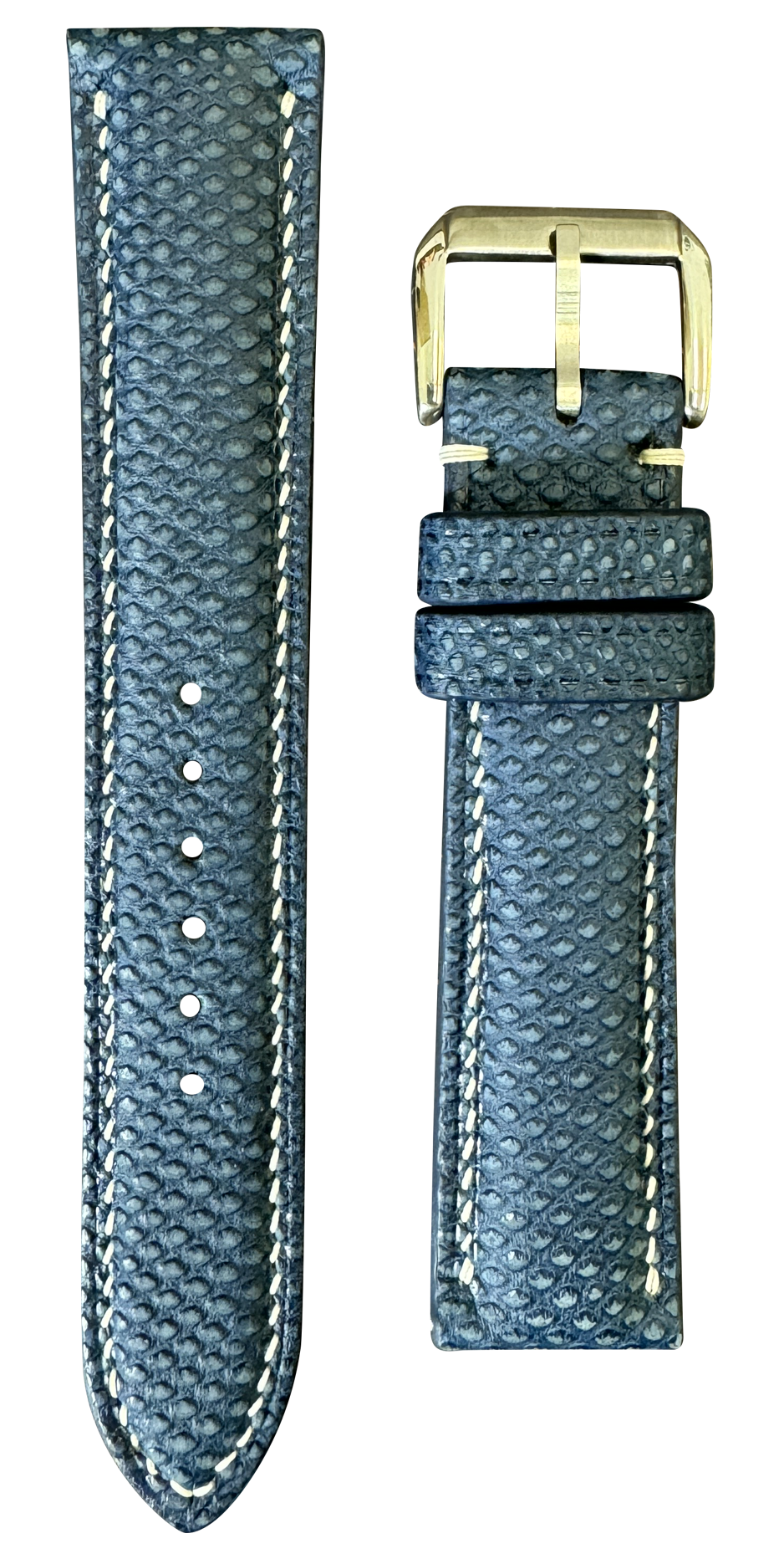 Karung Snake Skin Watch Strap - Navy