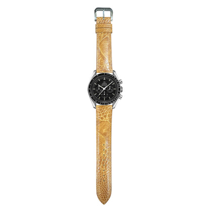Ostrich Leg Leather Watch Strap - Light Brown