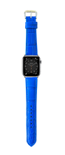 Load image into Gallery viewer, Crocodile Leather Apple Watch Strap - Blue
