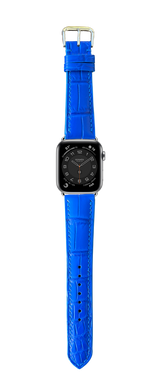 Crocodile Leather Apple Watch Strap - Blue