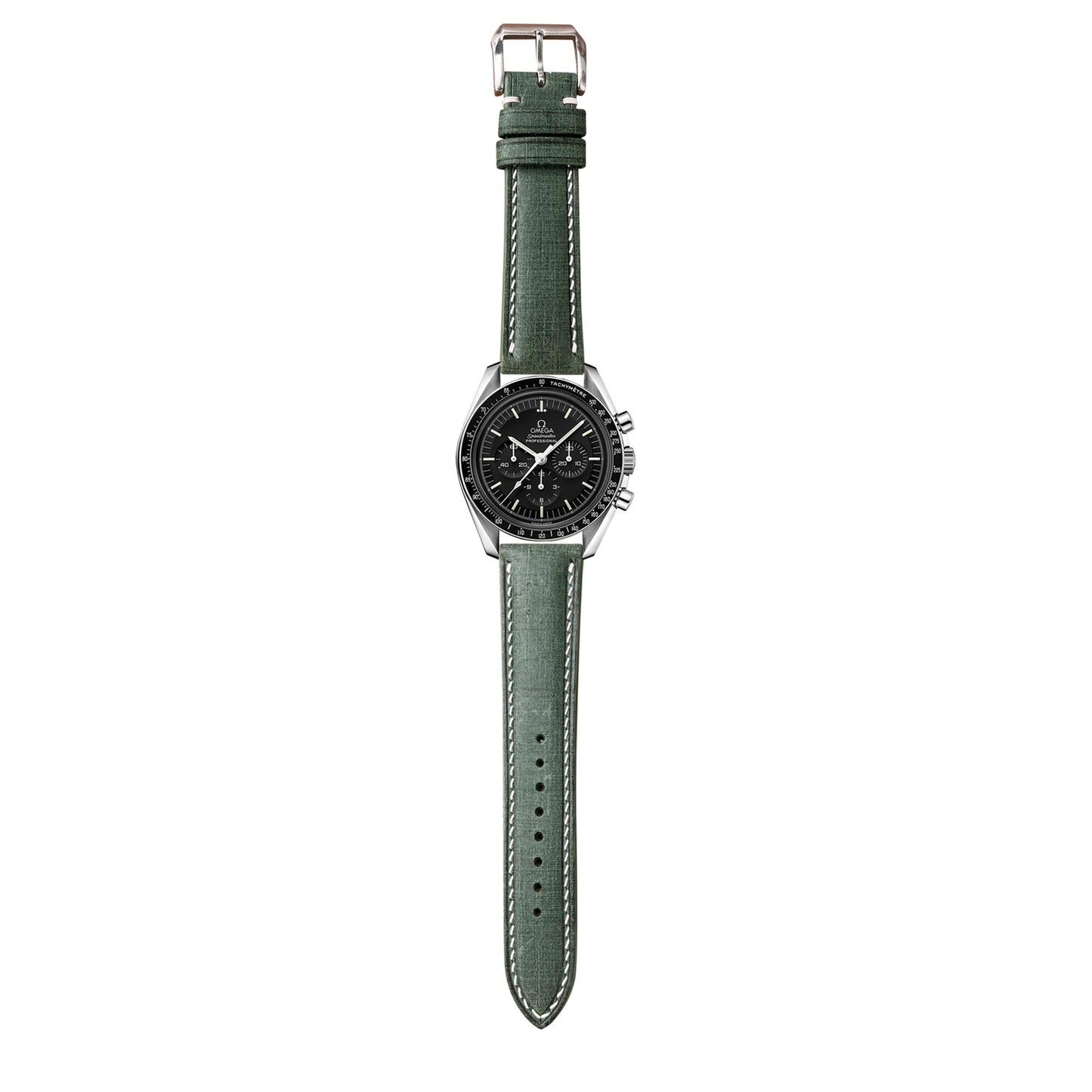 Babele Linen Leather Watch Strap - Verde