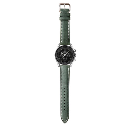 Babele Linen Leather Watch Strap - Verde