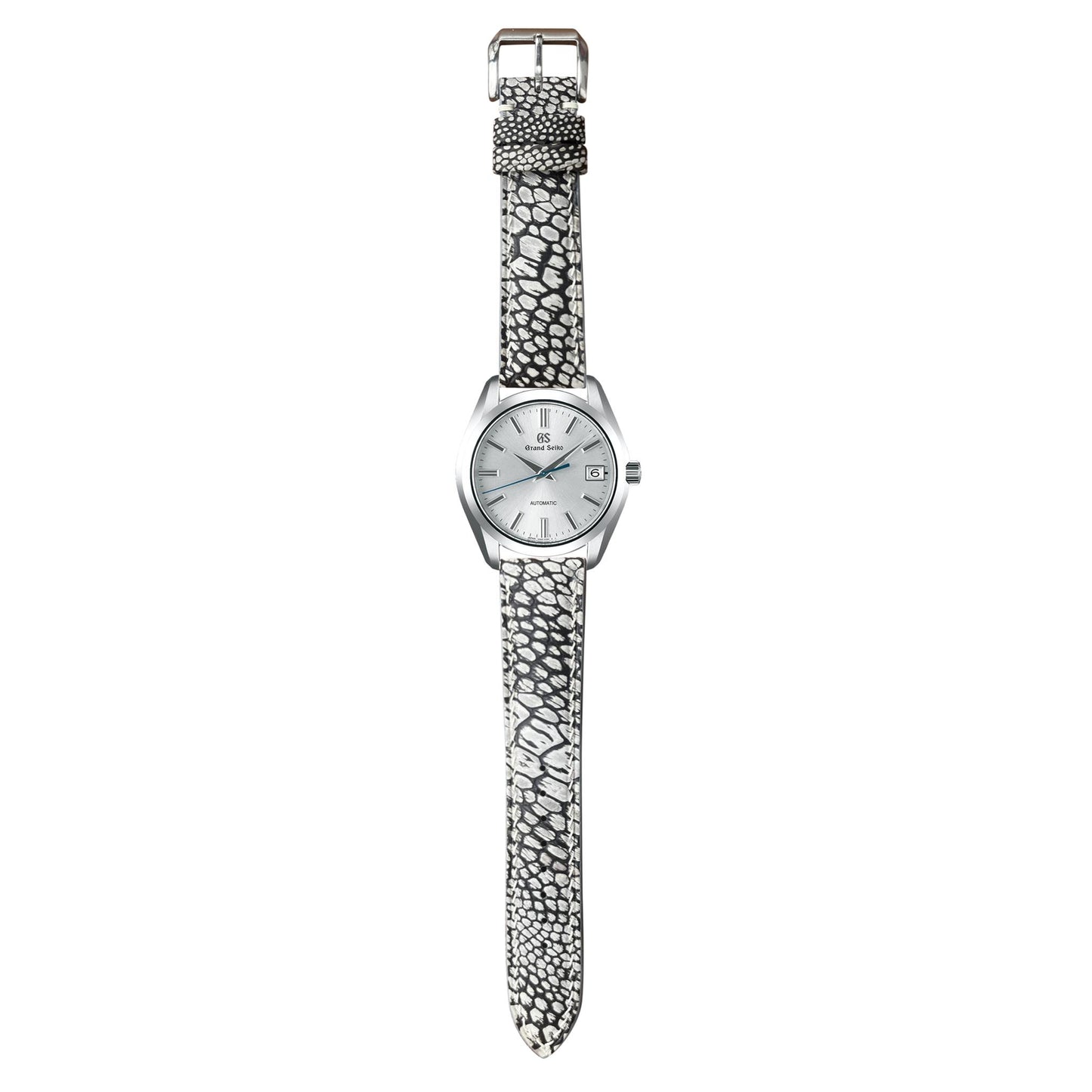 Ostrich Leg Stonewash Leather Watch Strap - Gray