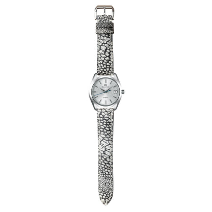 Ostrich Leg Stonewash Leather Watch Strap - Gray