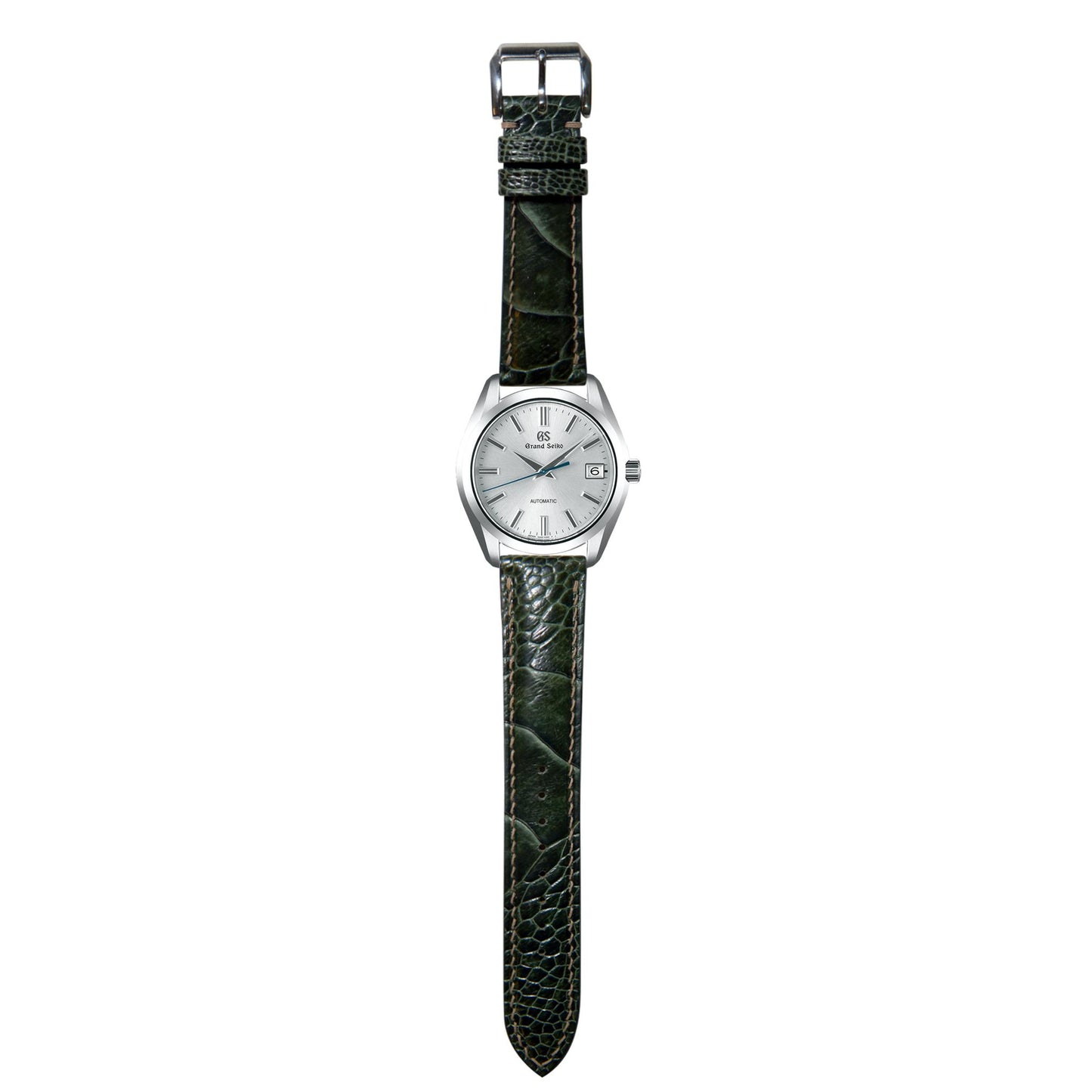 Ostrich Leg Leather Watch Strap - Moss Green