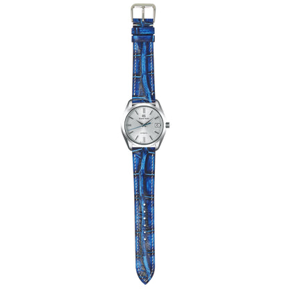 Crocodile Leather Watch Strap - Electric Blue