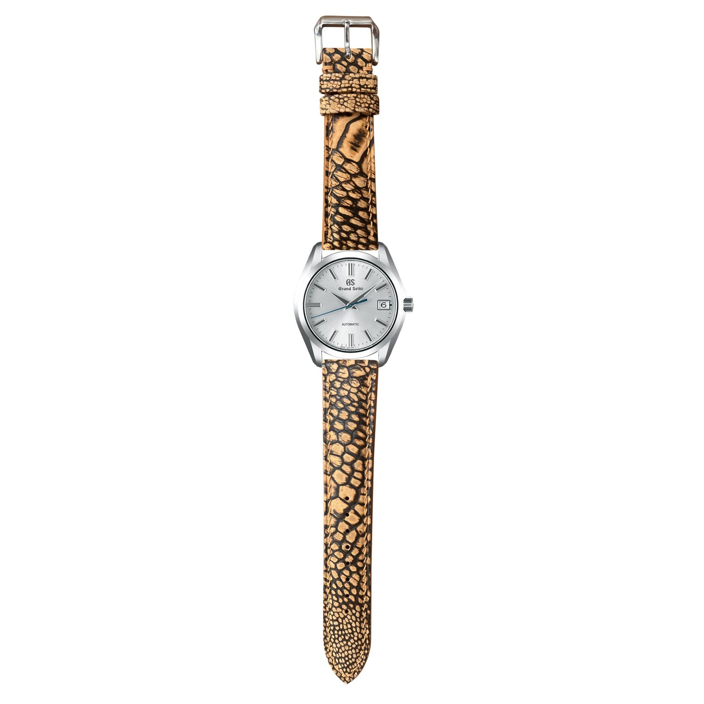 Ostrich Leg Stonewash Leather Watch Strap - Brown