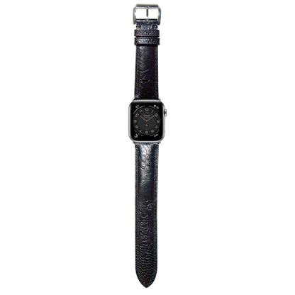 Ostrich Leg Leather Watch Strap - Black