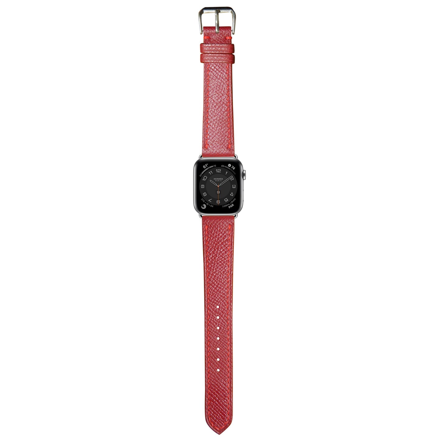 Epsom Leather Watch Strap - Red