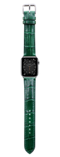 Load image into Gallery viewer, Crocodile Leather Apple Watch Strap - Green
