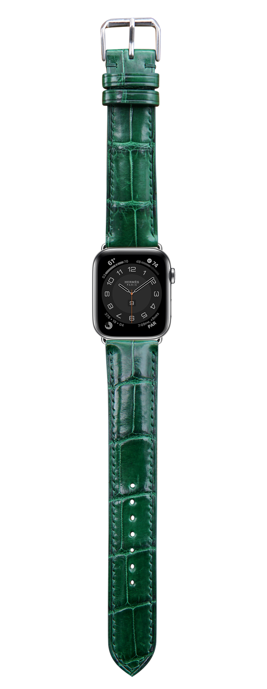 Crocodile Leather Apple Watch Strap - Green