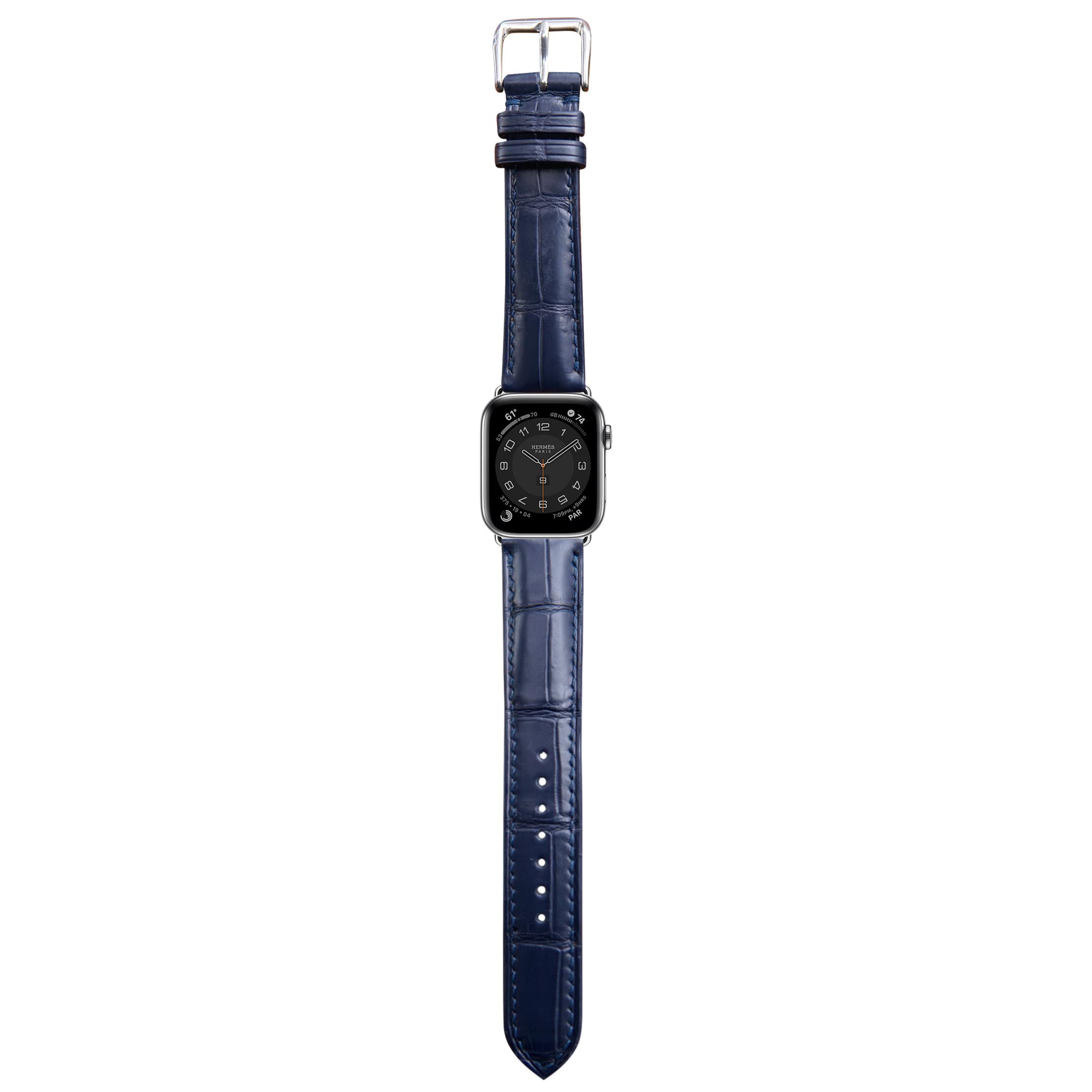 Crocodile Leather Watch Strap - Dark Blue – VGreen