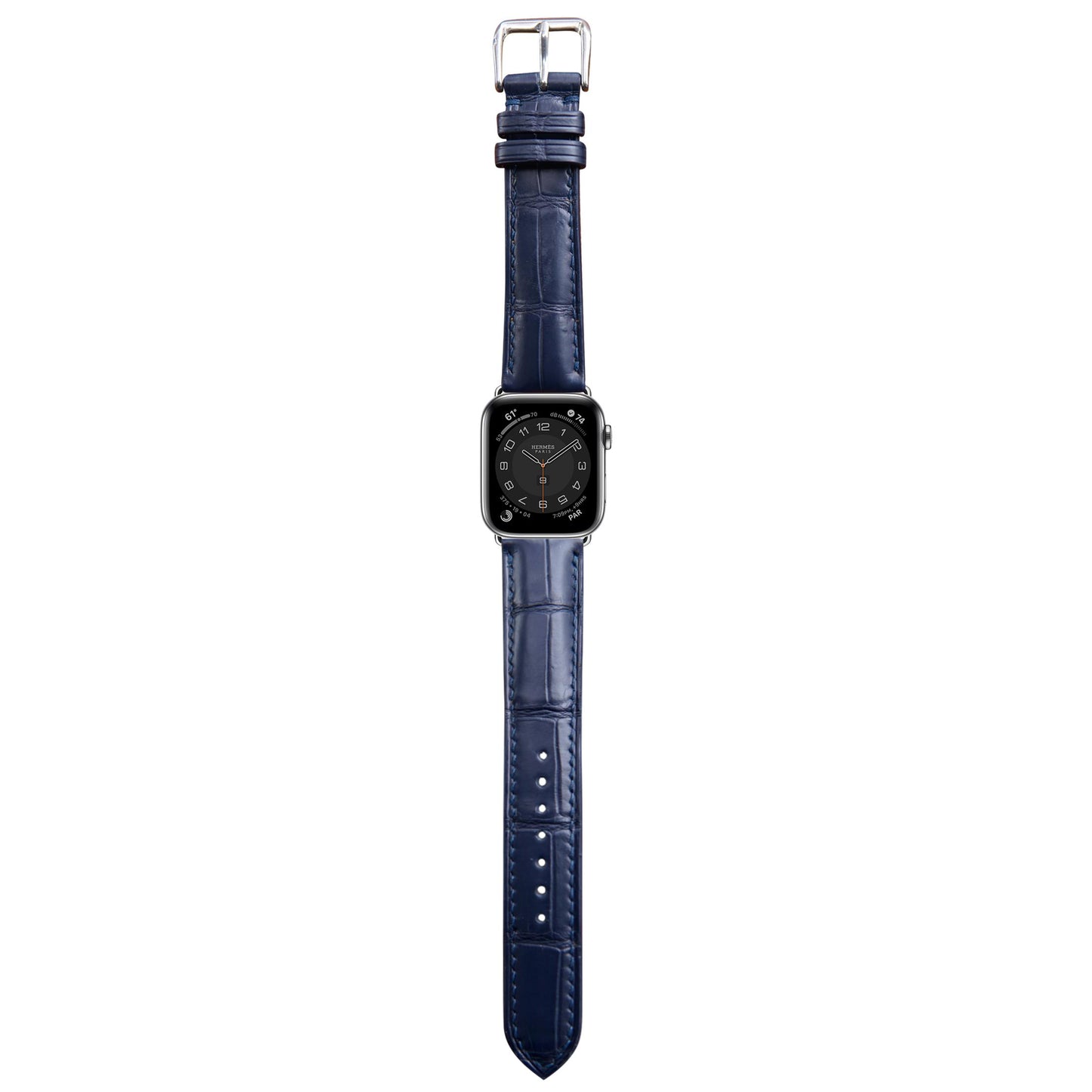 Crocodile Leather Watch Strap - Dark Blue