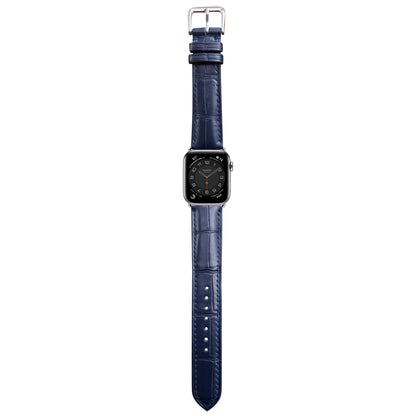 Crocodile Leather Watch Strap - Dark Blue