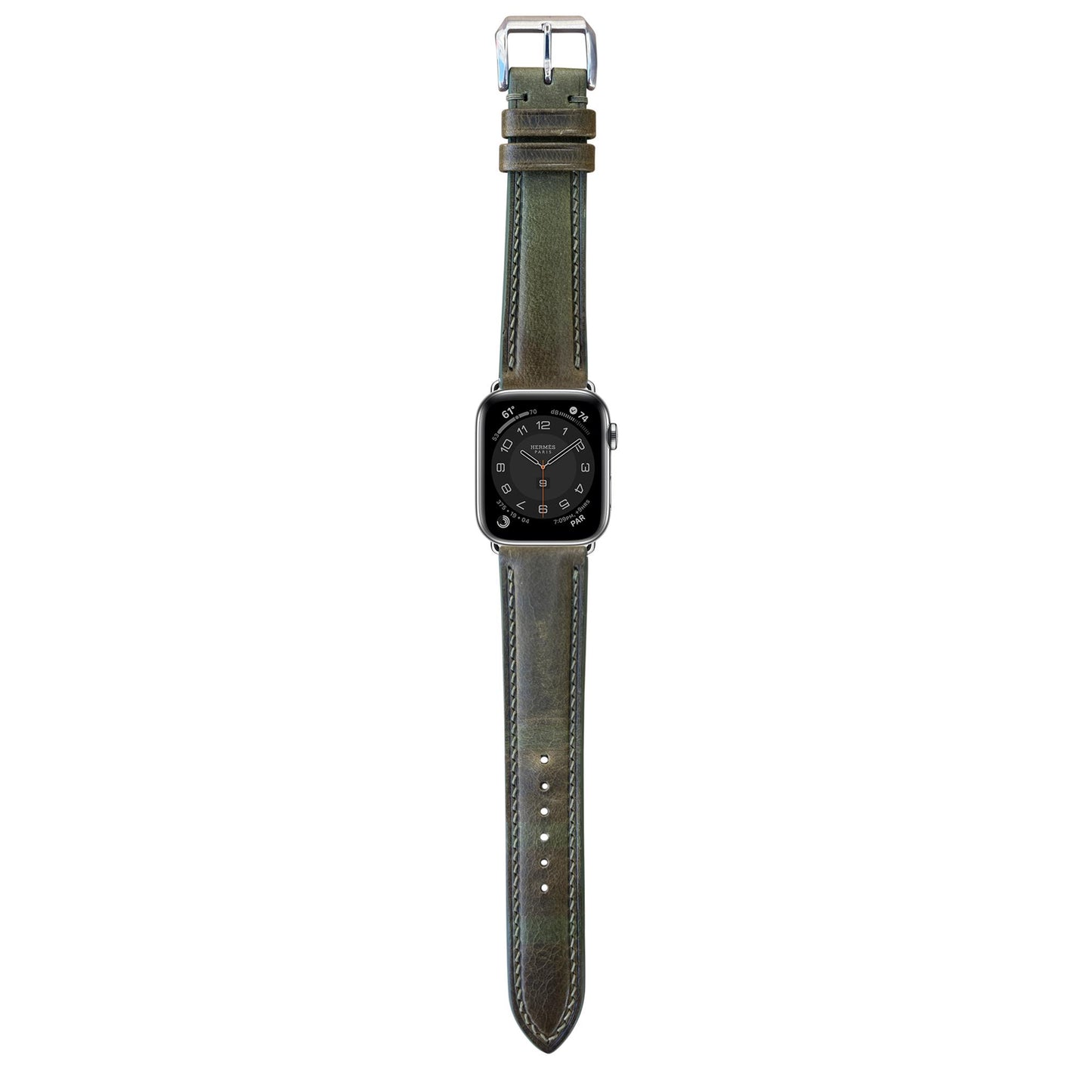 Badalassi Wax Leather Watch Strap - Olive Green