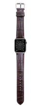 Load image into Gallery viewer, Crocodile Leather Apple Watch Strap - Brown
