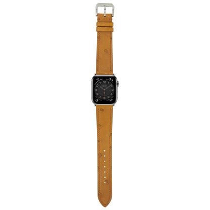 Ostrich Leather Watch Strap - Brown