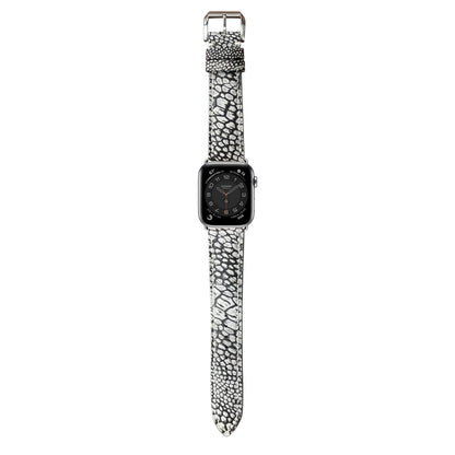 Ostrich Leg Stonewash Leather Watch Strap - Gray