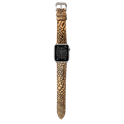 Ostrich Leg Stonewash Leather Watch Strap - Brown