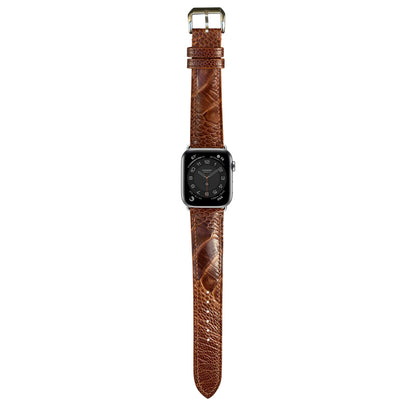 Ostrich Leg Leather Watch Strap - Rooibos Tea