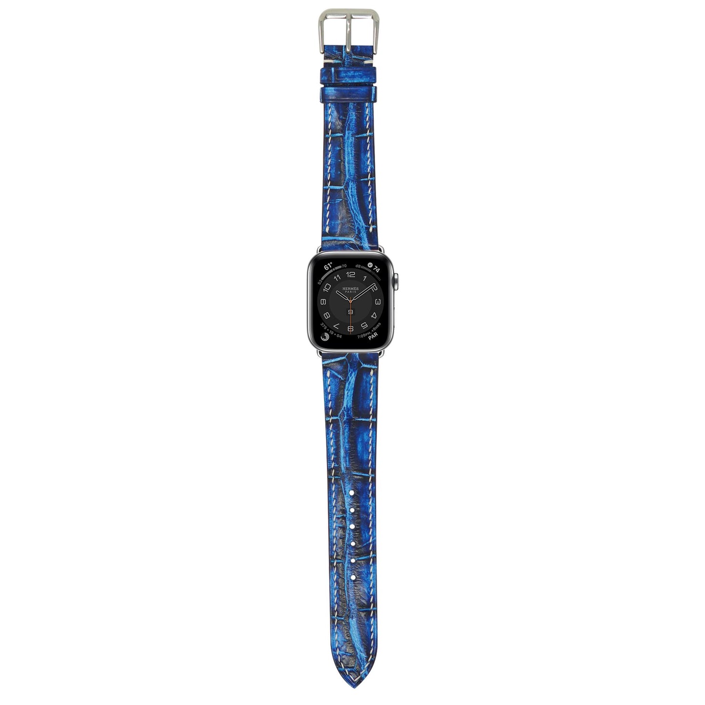 Crocodile Leather Watch Strap - Electric Blue
