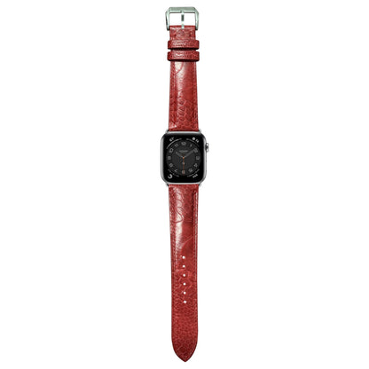 Ostrich Leg Leather Watch Strap - Red