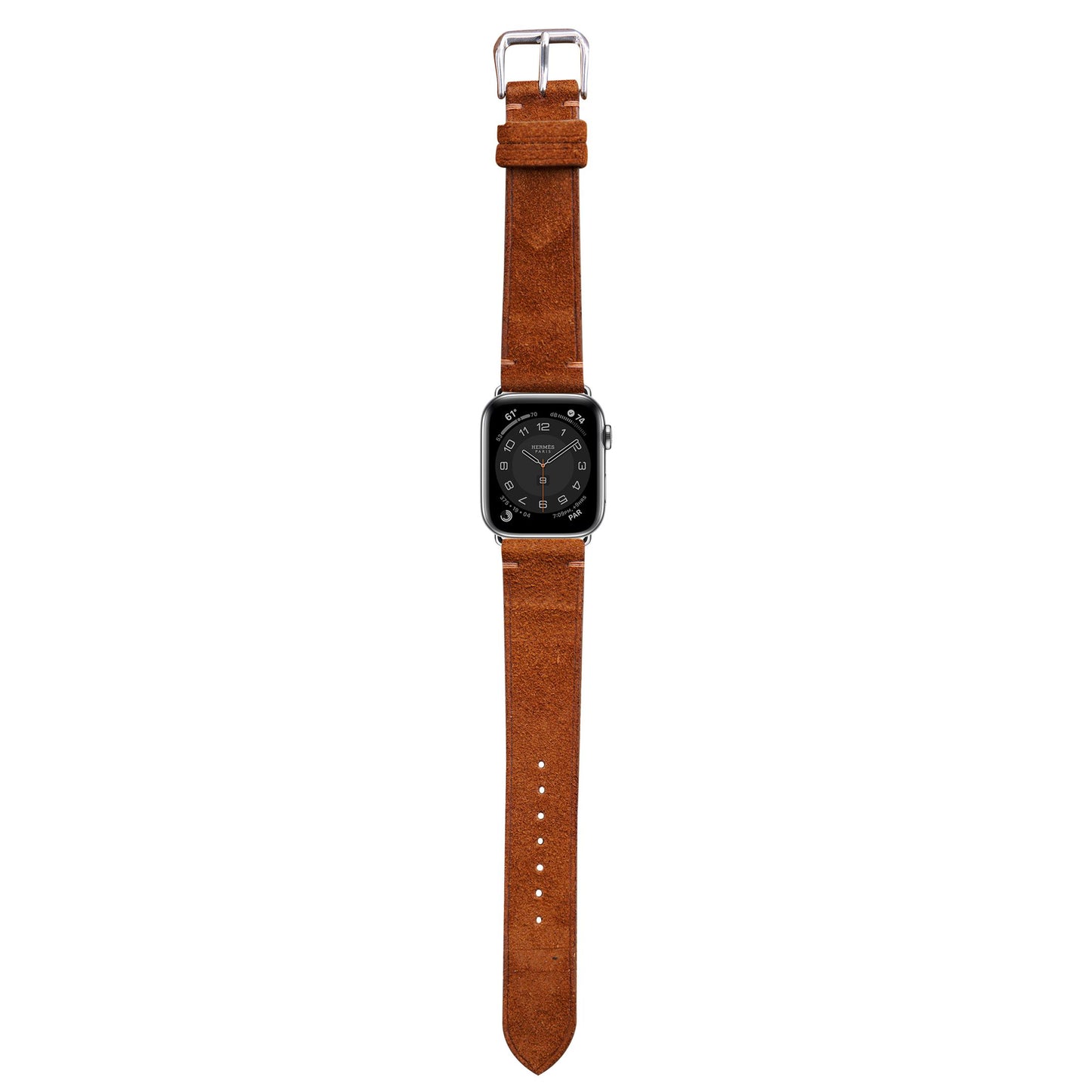 Suede Leather Watch Strap - Dark Brown