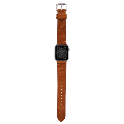 Suede Leather Watch Strap - Dark Brown