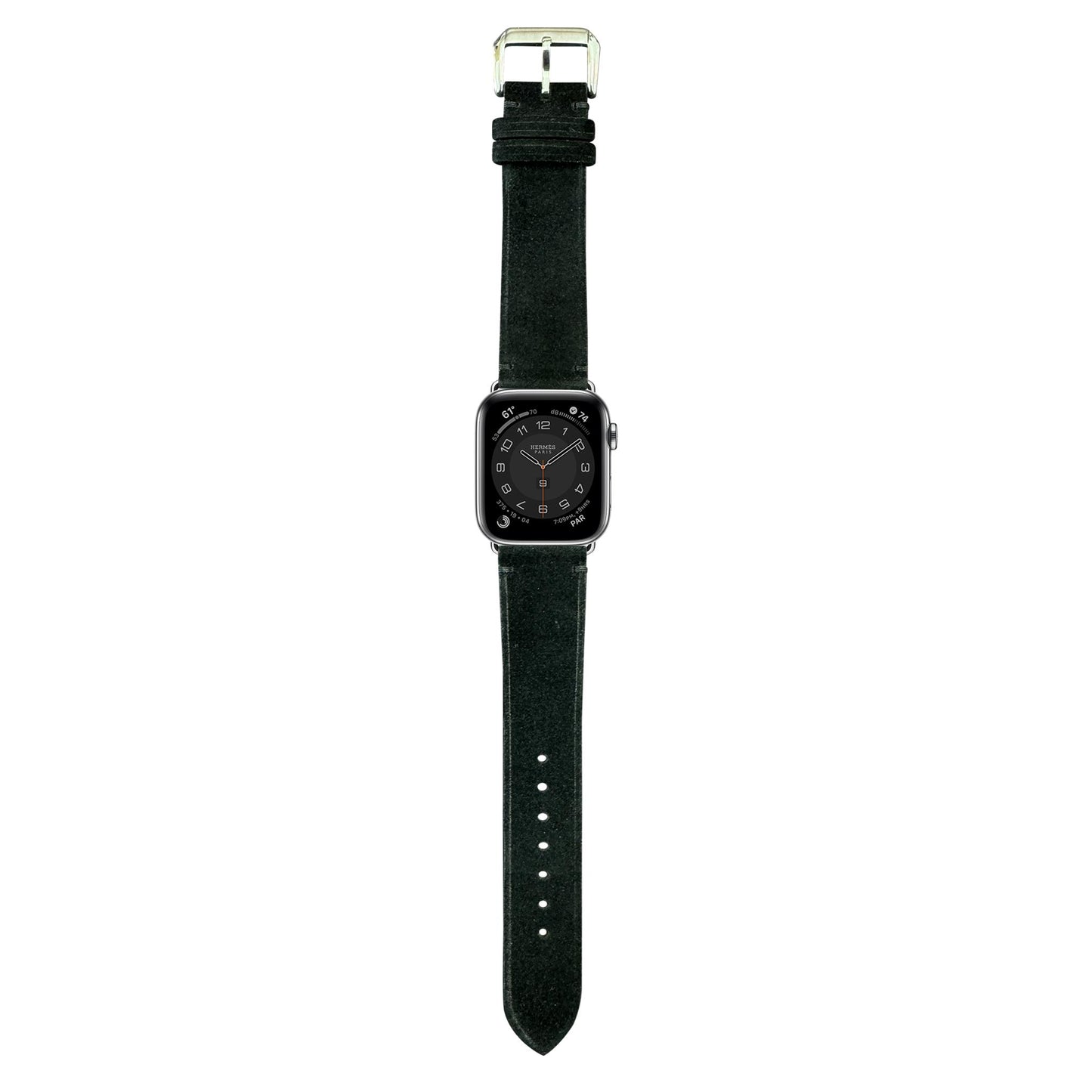 Suede Leather Watch Strap - Black