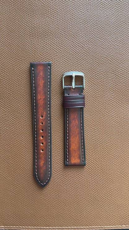 Patina Leather Watch Strap - Style 3