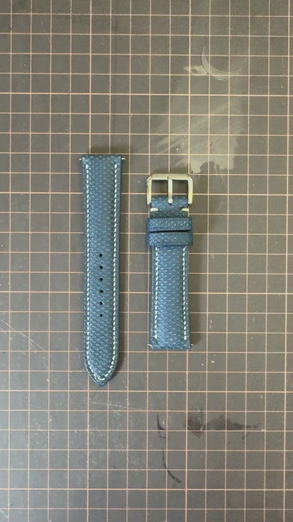 Karung Snake Skin Watch Strap - Navy