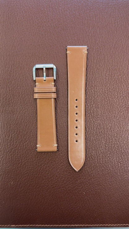 Shell Cordovan Leather Watch Strap - Natural