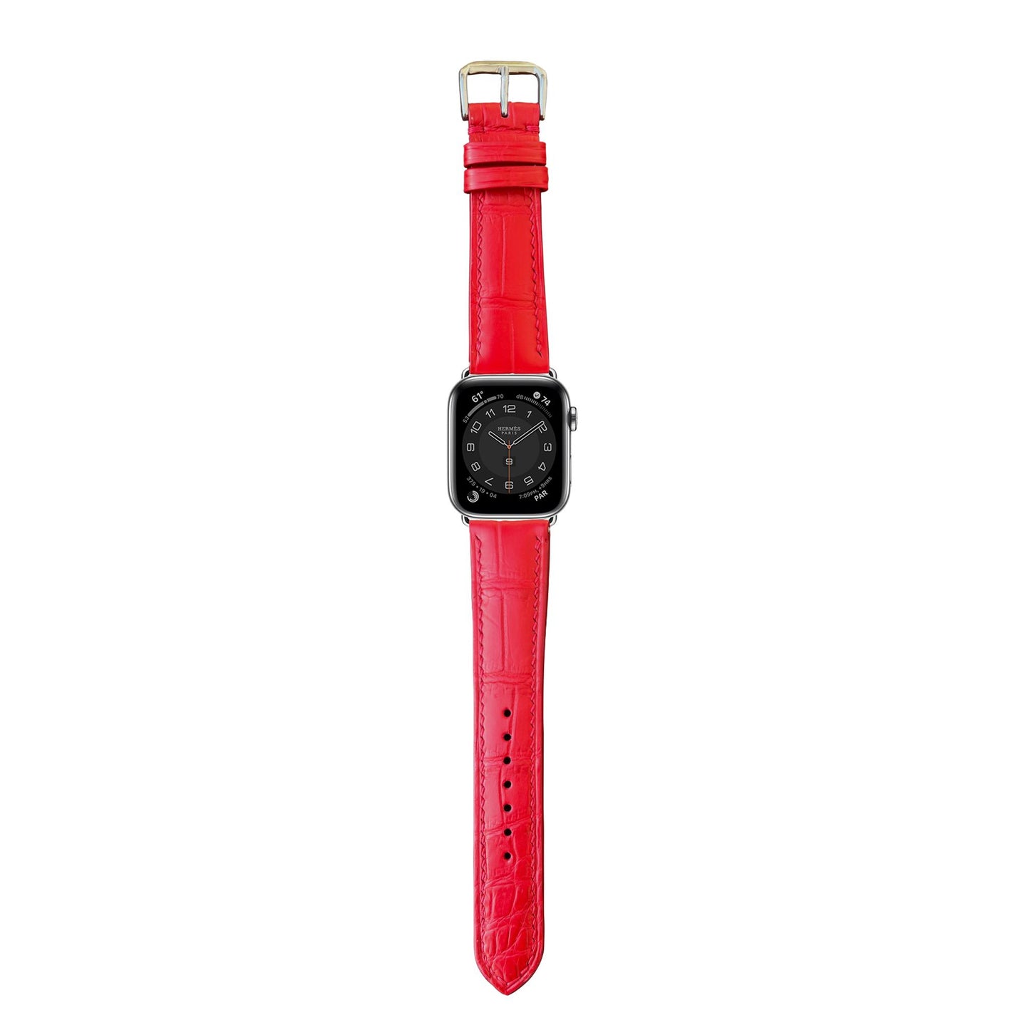 Crocodile Leather Watch Strap - Red