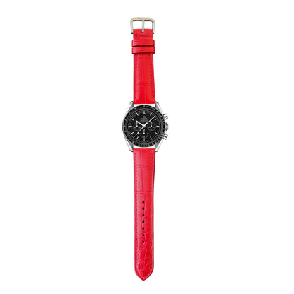 Crocodile Leather Watch Strap - Red